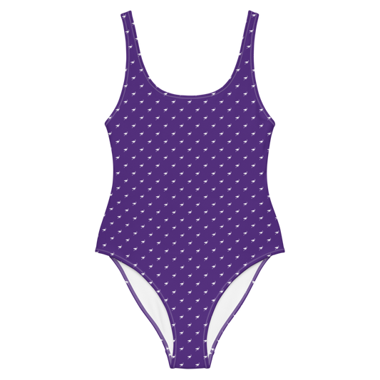 Front view of a purple nostr swimsuit.