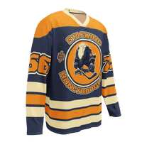 Stacking Honeybadgers Bitcoin hockey fan jersey made from recycled polyester with authentic design and eco-friendly certifications