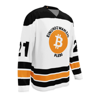 Einundzwanzig Bitcoin hockey fan jersey made from 100% recycled polyester with sustainable certifications