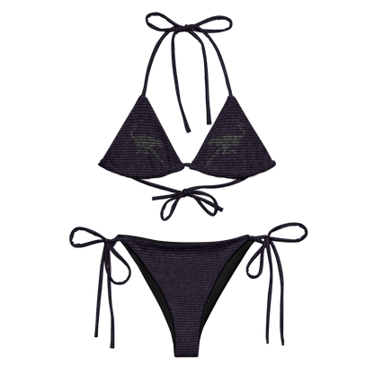 Front view of a black nostr bikini.