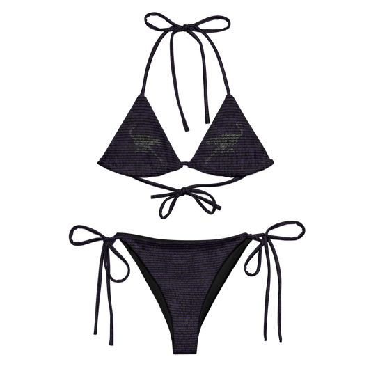 Front view of a black nostr bikini.