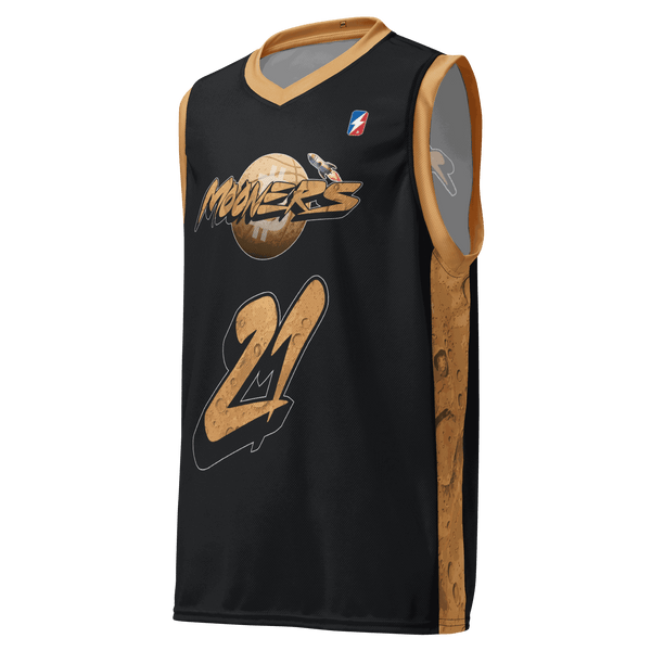 Bitcoin basketball jersey made from recycled polyester with moisture-wicking fabric and UPF50+ protection.