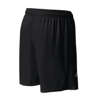 Bitcoin Basketball Shorts with mesh design and Mooners logo