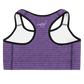 Back view of a purple nostr sports bra.