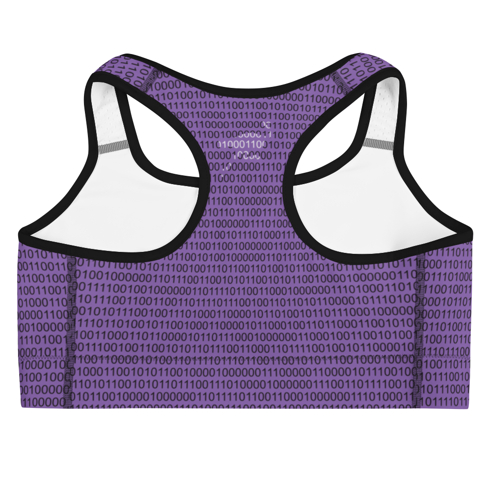 Back view of a purple nostr sports bra.