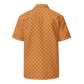 Back view of an orange bitcoin button shirt.