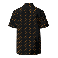 Bitcoin button shirt with Rebel B design and eco-friendly certifications