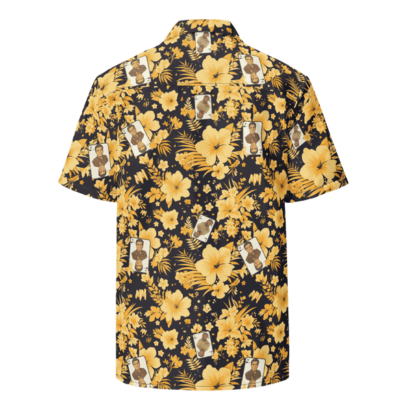 Michael Monday Anarcho Late Night Button Shirt with certification logos and Libertarian meme design