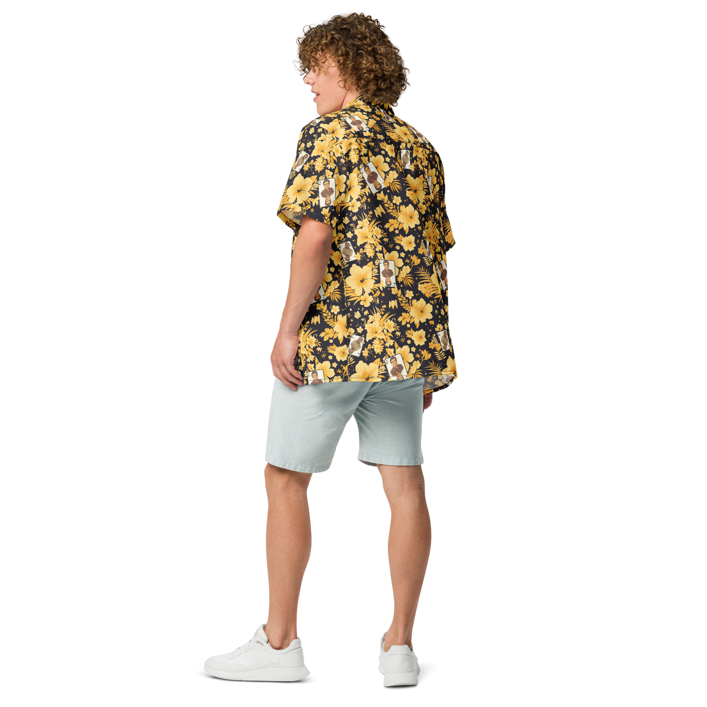Michael Monday anarcho late night button shirt, back view.