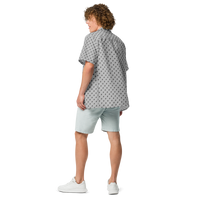 21 Million bitcoin button shirt, back view.