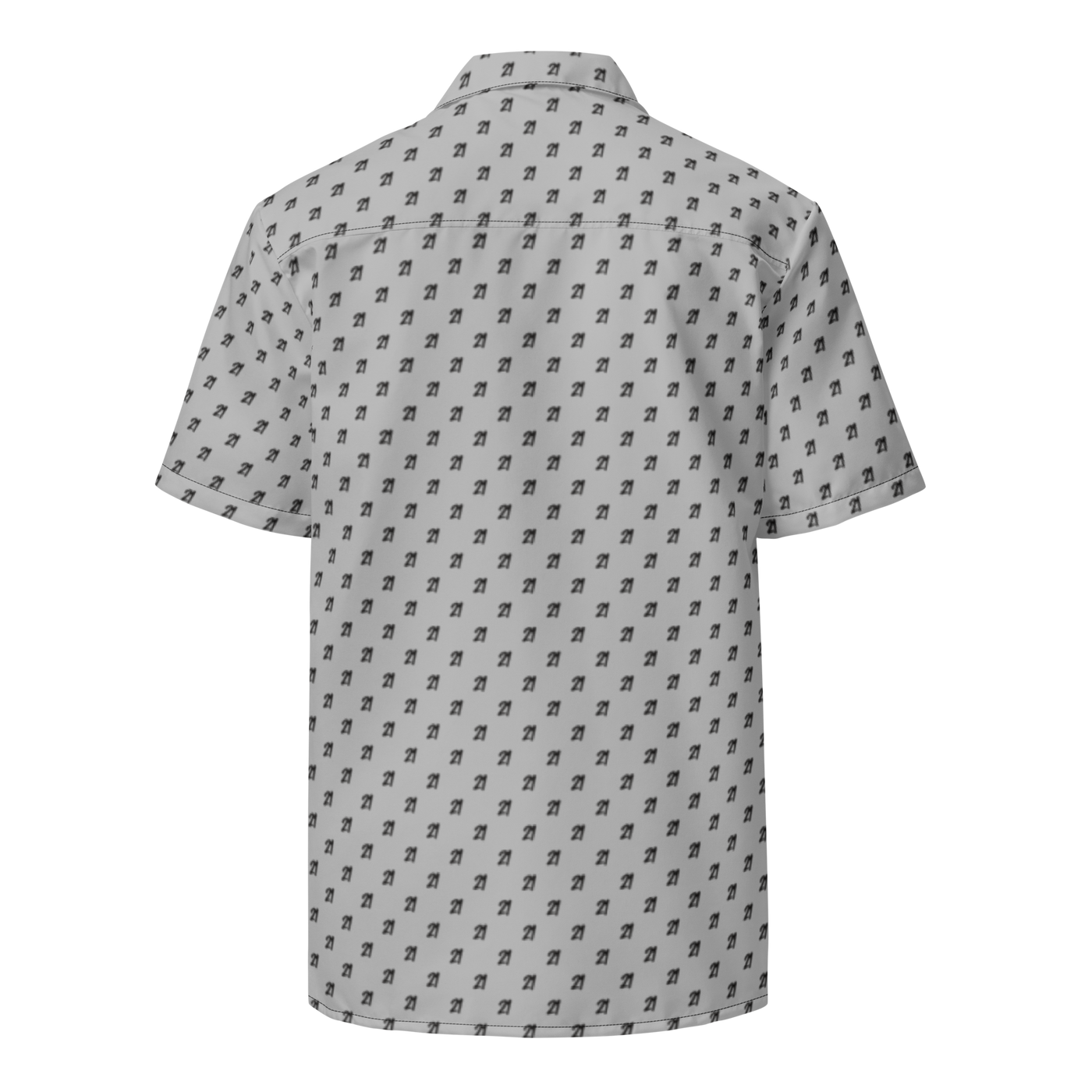 21 Million bitcoin button shirt, back view.