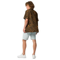 Circuit Board bitcoin button shirt, back view.