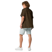 Bitcoin Binary bitcoin button shirt, back view.
