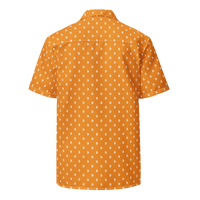 Bitcoin B bitcoin button shirt, back view.