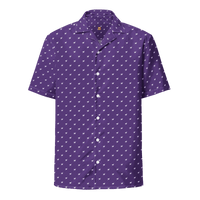 Certification logos for OEKO-TEX and GRS on Nostrich Purple Nostr Button Shirt product image