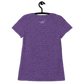 Back view of a purple nostr athletic shirt for women.