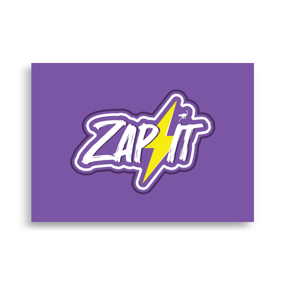 Nostr poster showing "Zap it" design for bitcoin appreciation on matte paper