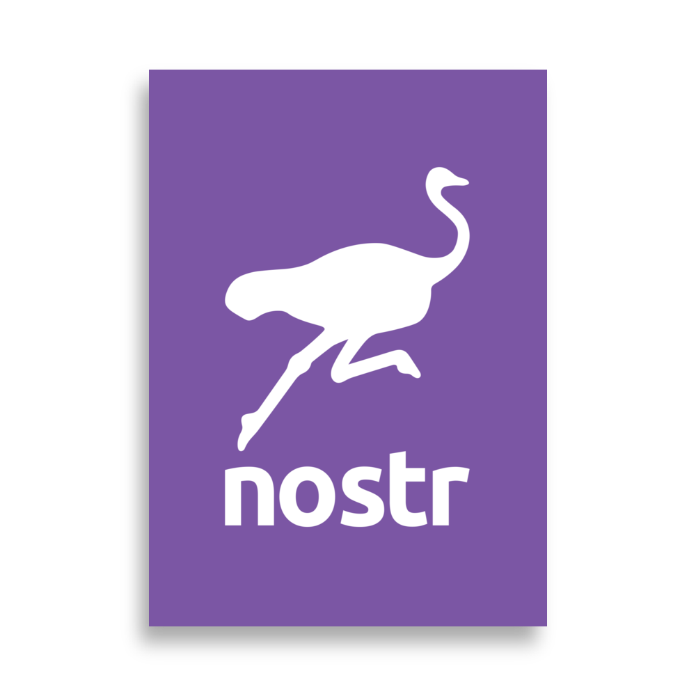 Nostr poster promoting censorship-free social networks with bitcoin revolution theme on matte A4 paper