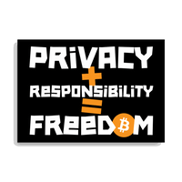 Bitcoin poster illustrating privacy and responsibility for freedom on thick matte Japanese paper