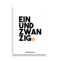 Einundzwanzig bitcoin poster on matte paper promoting bitcoin knowledge and freedom tools
