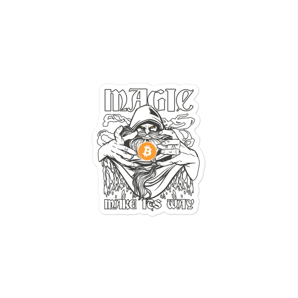 Front view of a bitcoin sticker