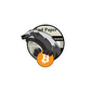 Front view of a bitcoin sticker.