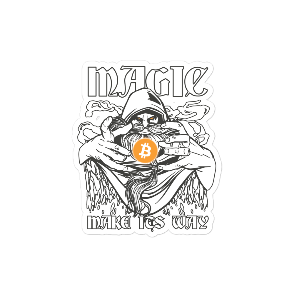 Front view of a bitcoin sticker