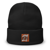 21 Rebel embroidered Bitcoin beanie in black with snug fit and breathable cotton blend