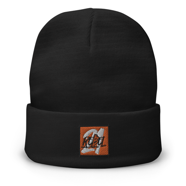 21 Rebel embroidered Bitcoin beanie in black with snug fit and breathable cotton blend