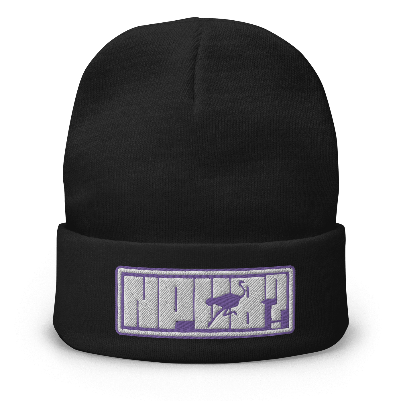 Embroidered nostr beanie in cotton blend with snug fit and nPub design
