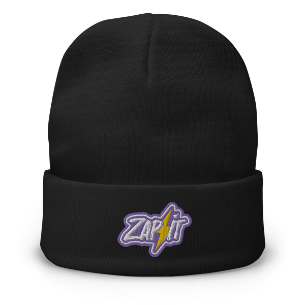 Zap It embroidered Nostr beanie in cozy cotton blend with snug fit