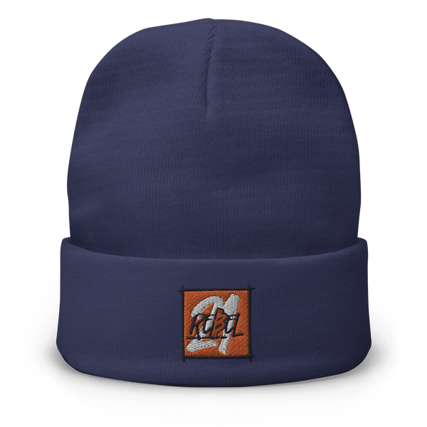 Black embroidered Bitcoin beanie with snug fit and breathable cotton blend for warmth and comfort