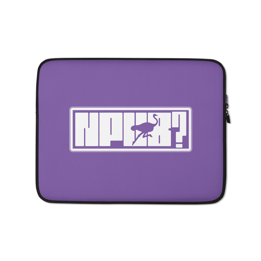 Front view of a purple 13 inch nostr laptop sleeve.