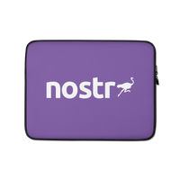 Nostr nostr laptop sleeve, front view.