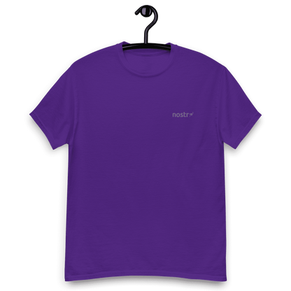 Nostr | Besticktes Lila Nostr T-Shirt für Männer