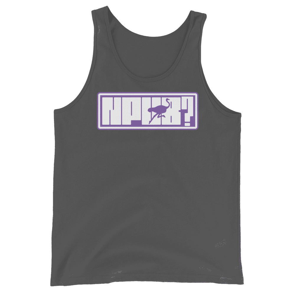 Front view of a asphalt colored nostr tank top.