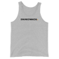 Front view of an athletic heather grey bitcoin tank top.