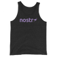 Front view of a charcoal black nostr tank top.