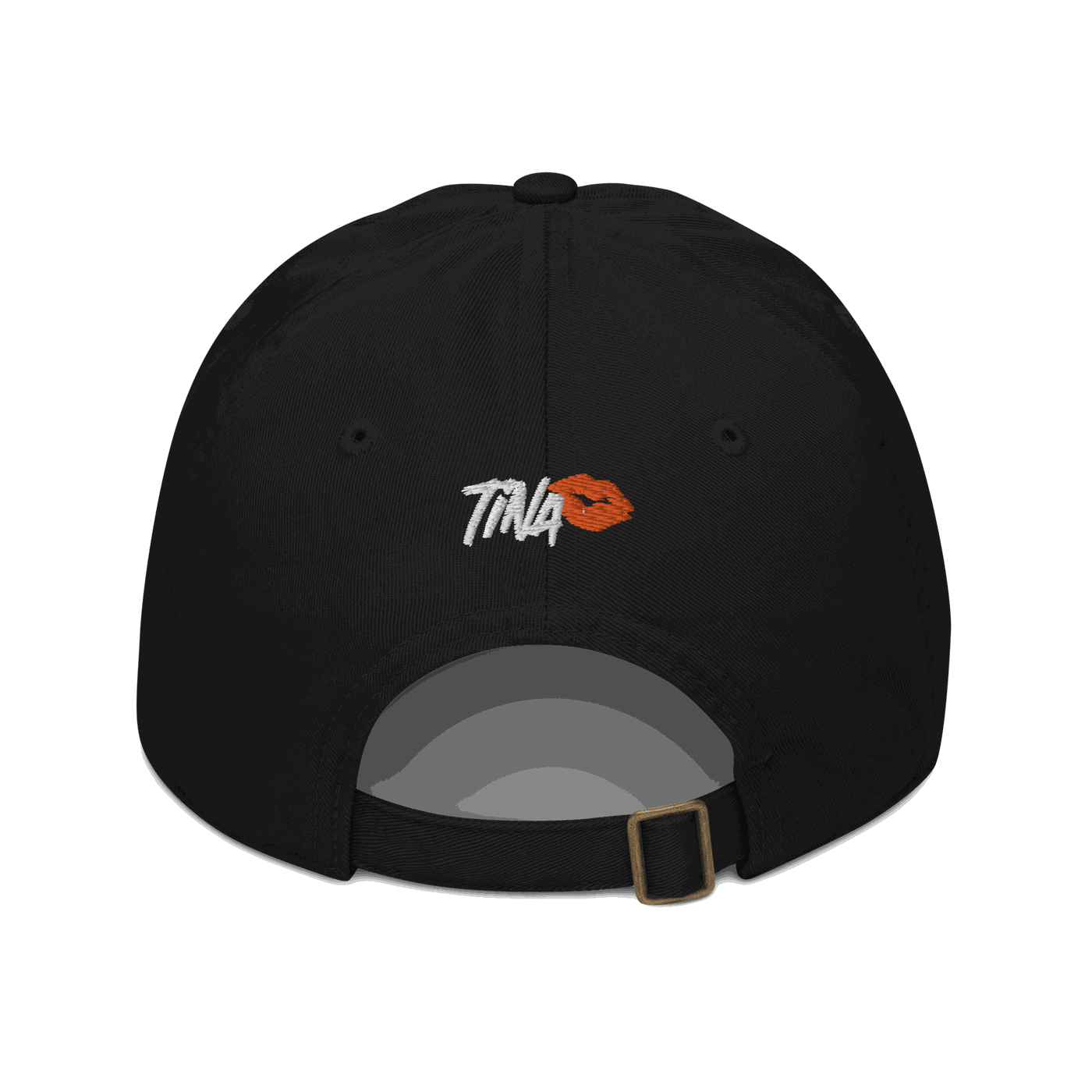 Back view of a black bitcoin dad hat.