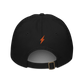 Back view of a black bitcoin dad hat.