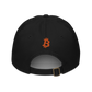 Back view of a black bitcoin dad hat.