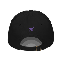 Back view of a black nostr dad hat.