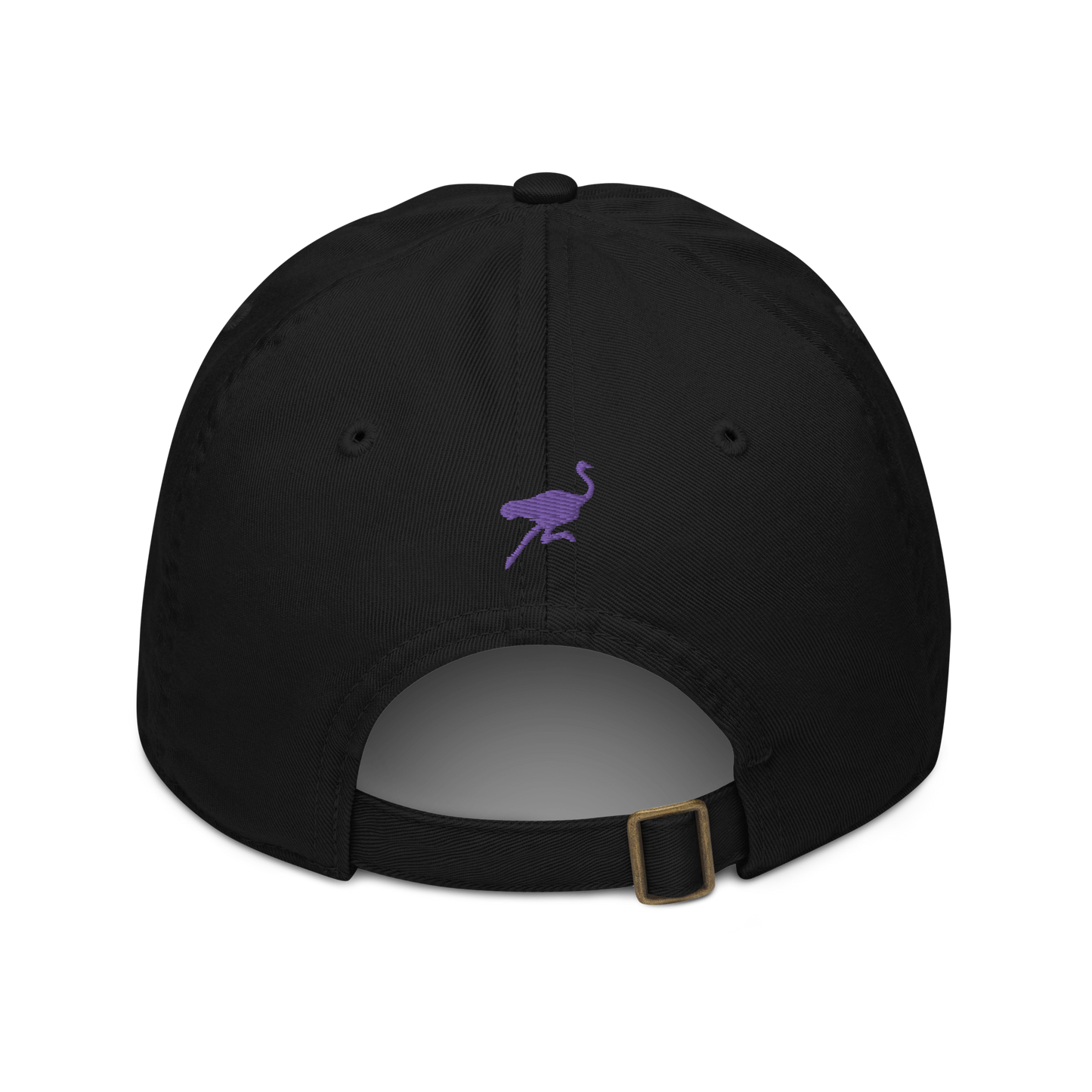 Back view of a black nostr dad hat.