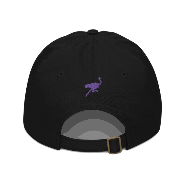 Back view of a black nostr dad hat.