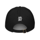 Back view of a black bitcoin dad hat.