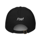 Back view of a black bitcoin dad hat.