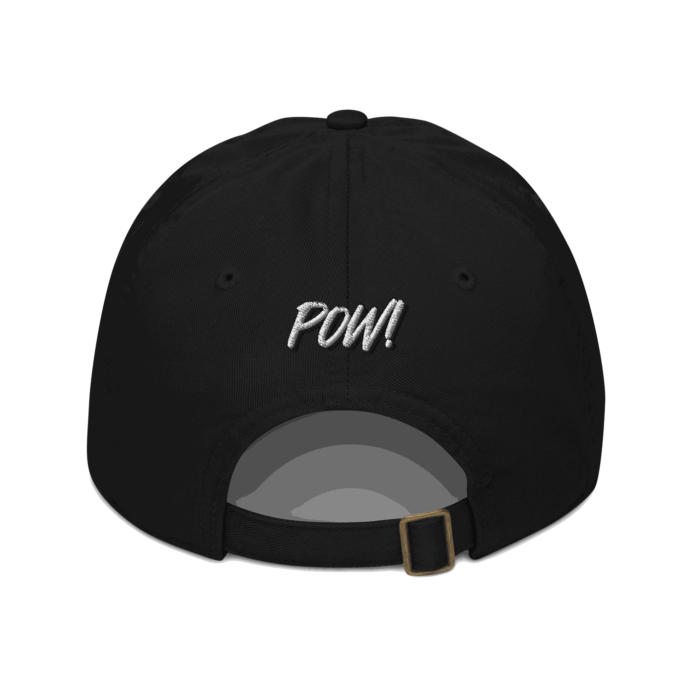 Back view of a black bitcoin dad hat.