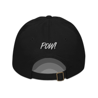 Back view of a black bitcoin dad hat.