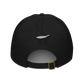 Back view of a black bitcoin dad hat.