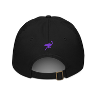 Zap It organic nostr dad hat in Black, back view.